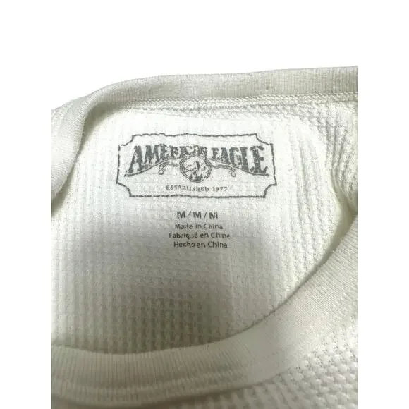 American Eagle White Thermal Long Sleeve Size Medium - Picture 5 of 7